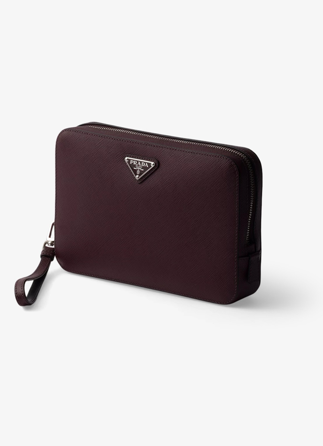 Prada Clutch van kalfsleer - voorkant 2 bordeauxrood