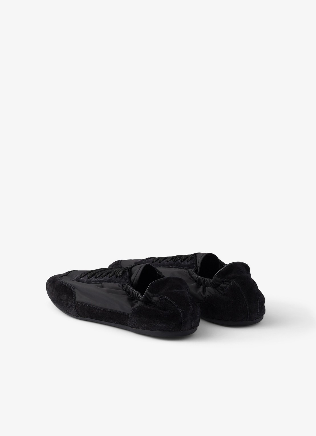 Prada Collapse Re-Nylon sneaker met suède details - achterkant 3 zwart
