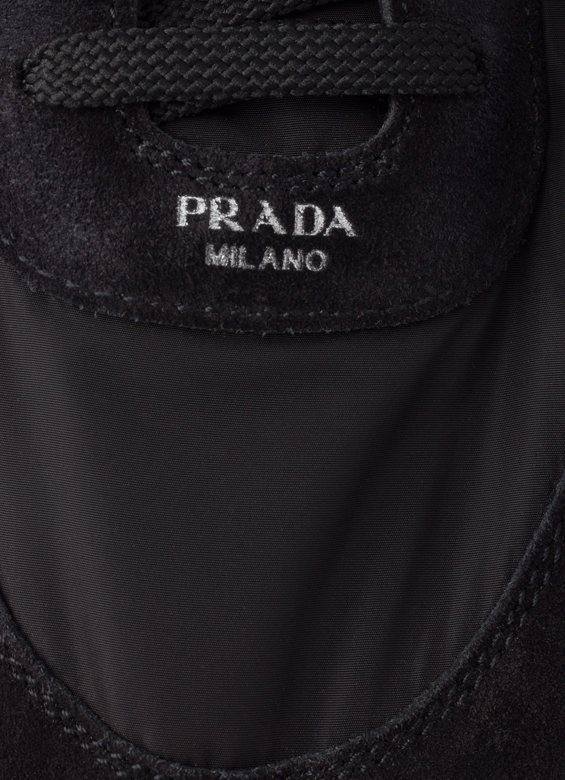 Prada Collapse Re-Nylon sneaker met suède details - detail 5 zwart