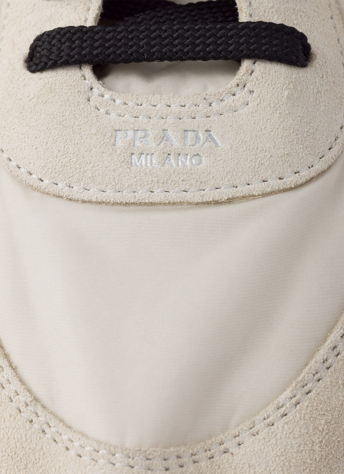 Prada Collapse Re-Nylon sneaker met suède details - detail 3 beige