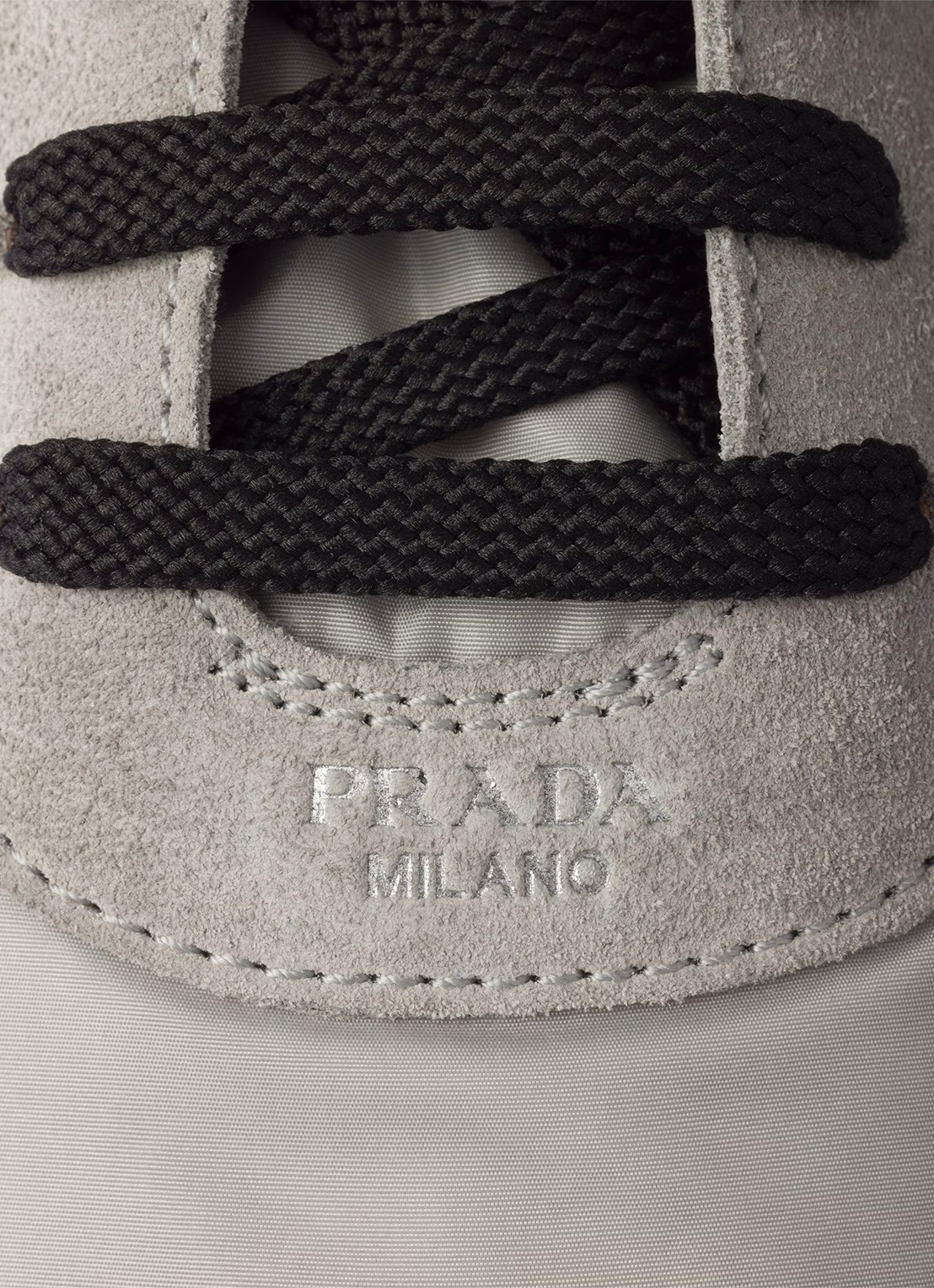 Prada Collapse Re-Nylon sneaker met suède details - detail 5 grijs