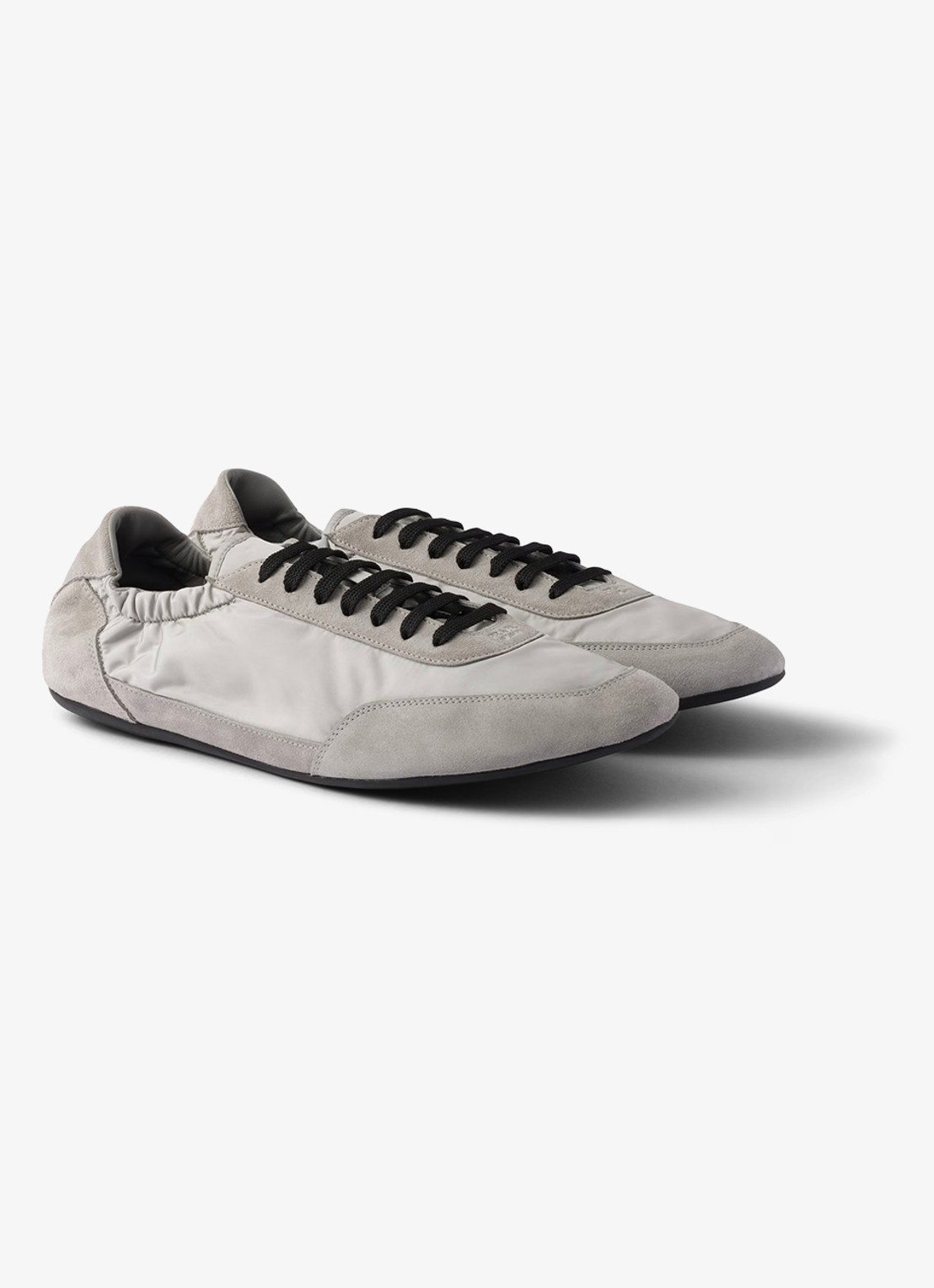 Prada Collapse Re-Nylon sneaker met suède details - voorkant 2 grijs