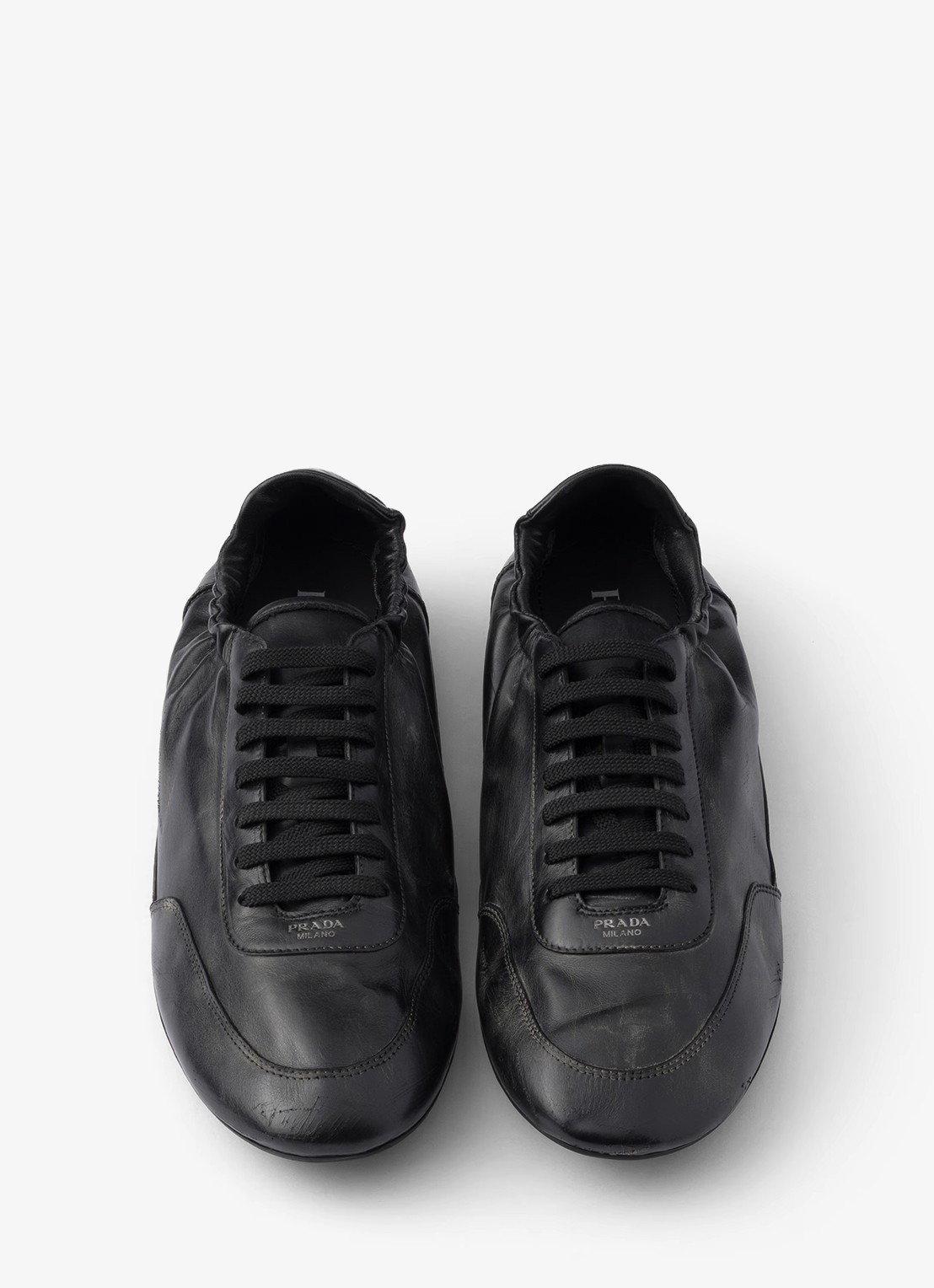 Prada Collapse sneaker van kalfsleer - detail 4 zwart