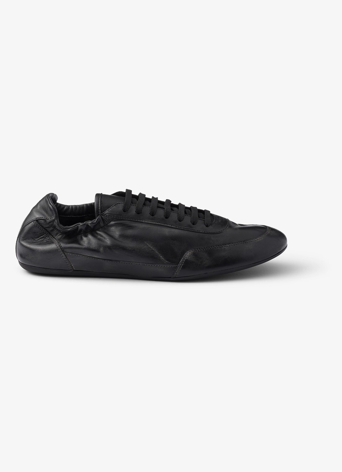 Prada Collapse sneaker van kalfsleer - voorkant 2 zwart