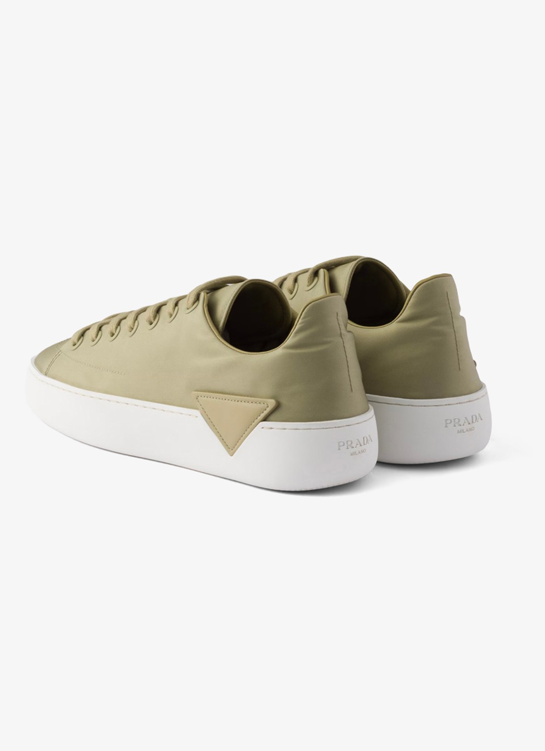 Prada Court Re-Nylon sneaker met logo - achterkant 6 groen