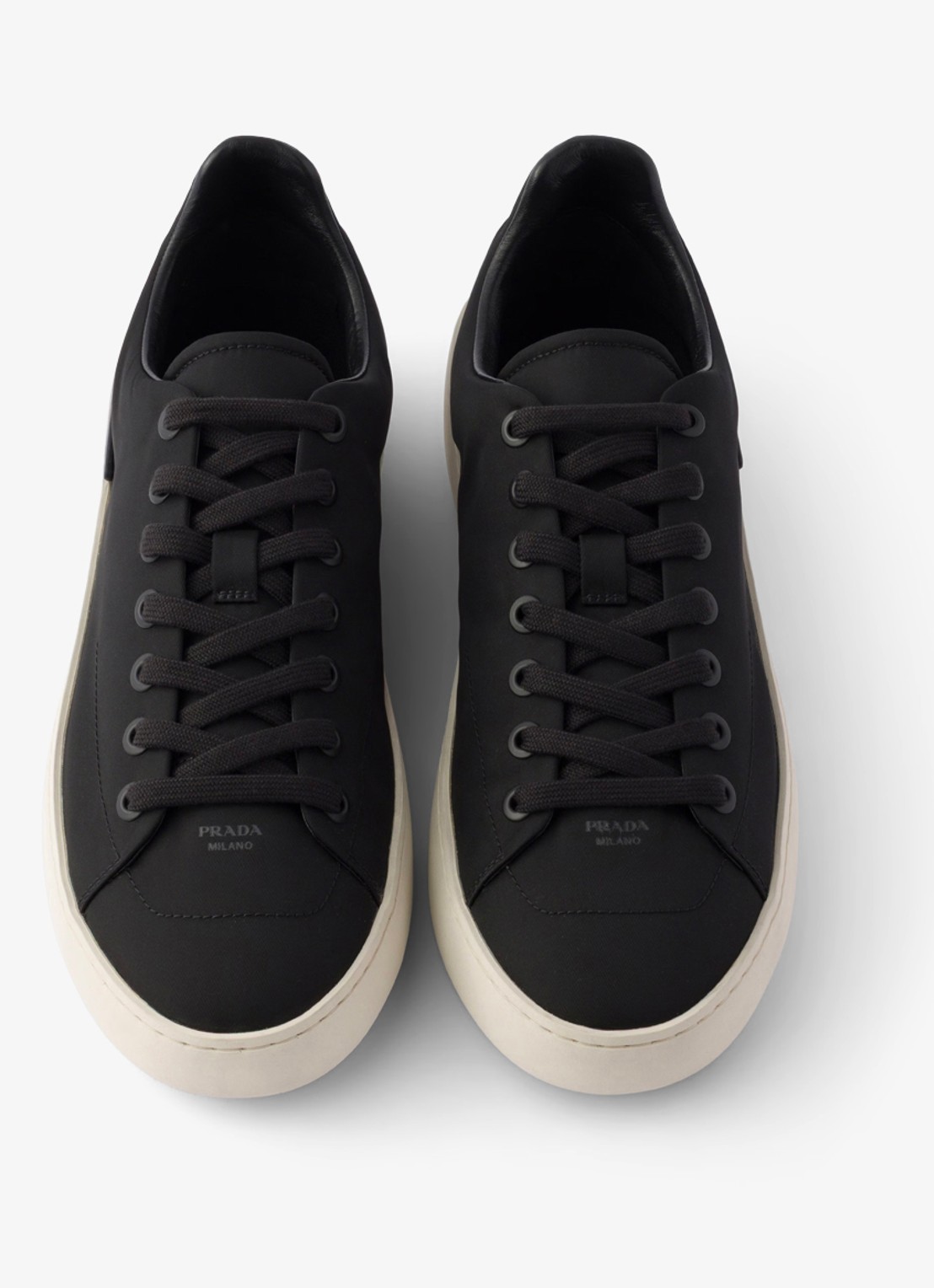Prada Court Re-Nylon sneaker met logo - detail 3 zwart