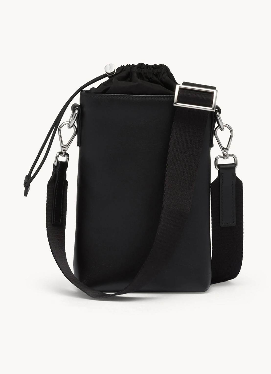 Prada Crossbody telefoonhoes van leer met afneembare schouderriem - detail 2 zwart