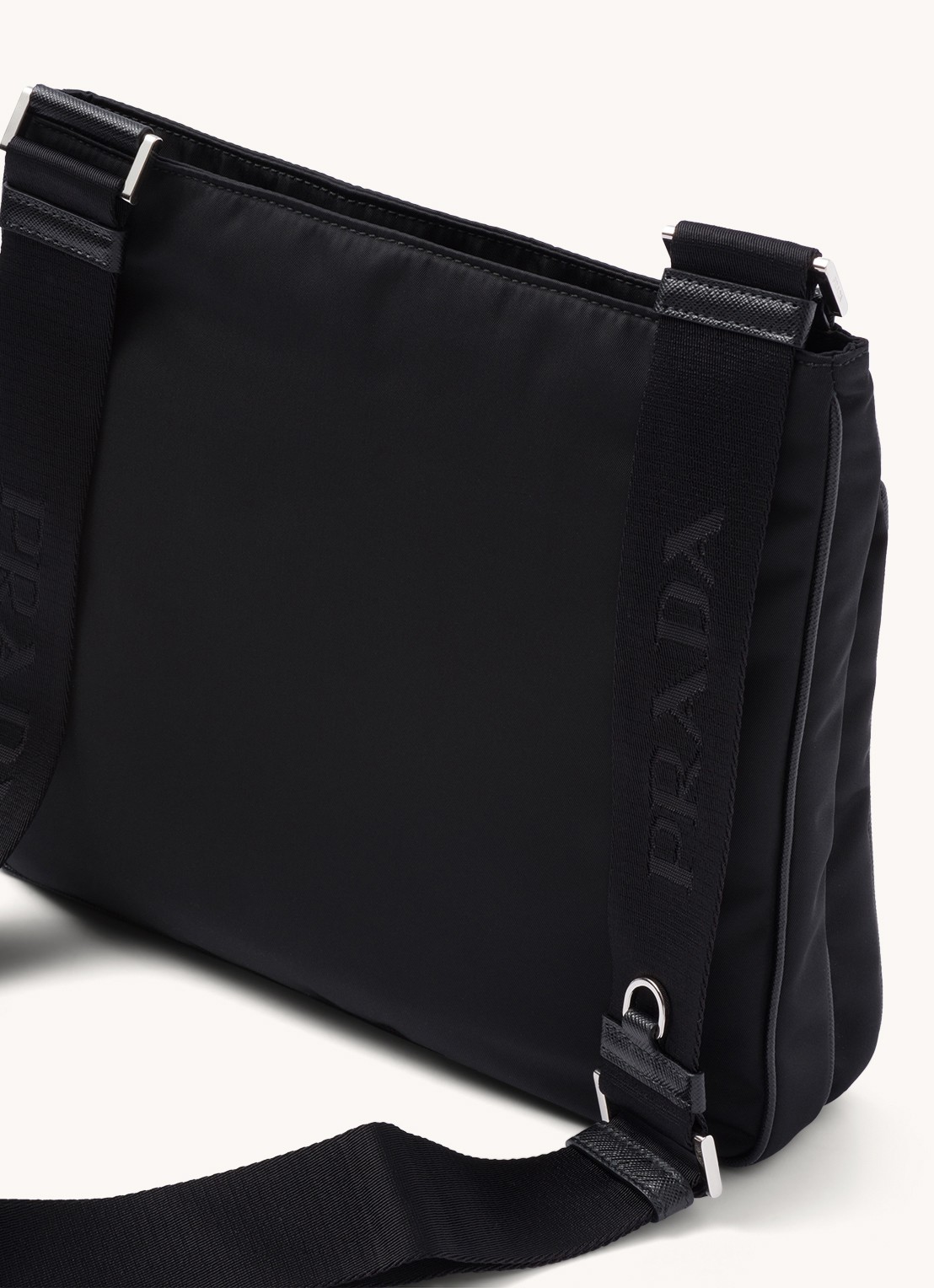 Prada Crossbodytas met leren details - detail 4 zwart