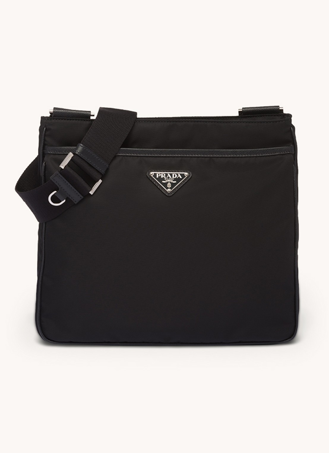 Prada Crossbodytas met leren details - voorkant 6 zwart