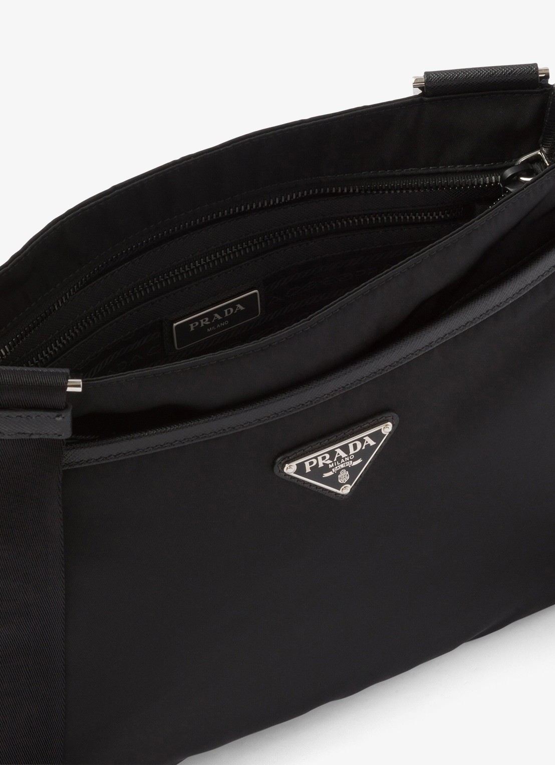 Prada Crossbodytas met leren details - detail 3 petrol