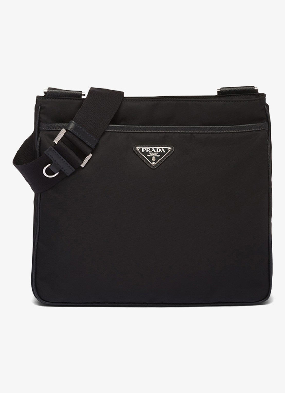 Prada Crossbodytas met leren details - voorkant 6 petrol
