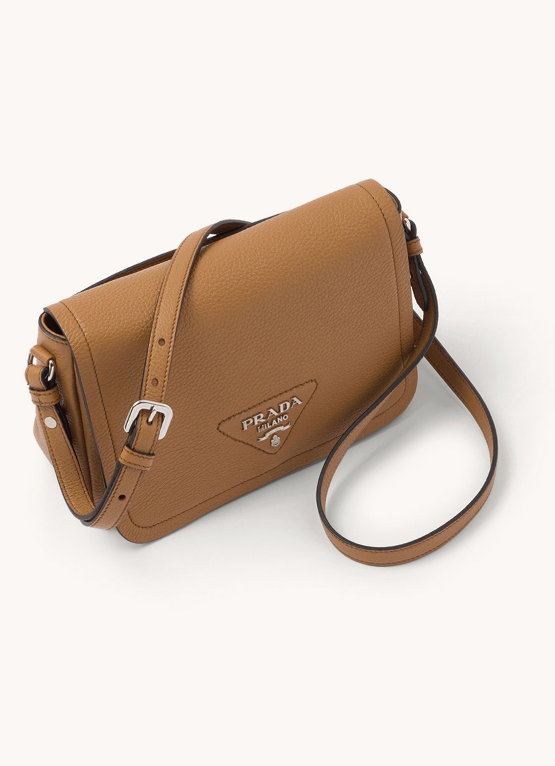 Prada Crossbodytas van kalfsleer - achterkant bruin