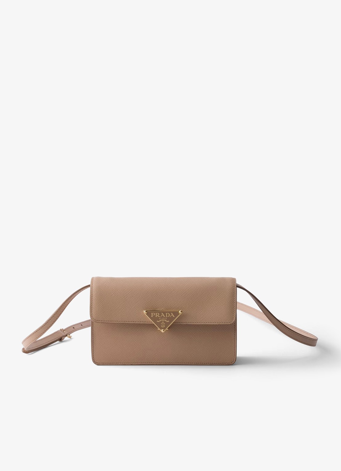 Prada Crossbodytas van kalfsleer - voorkant 2 lichtbruin