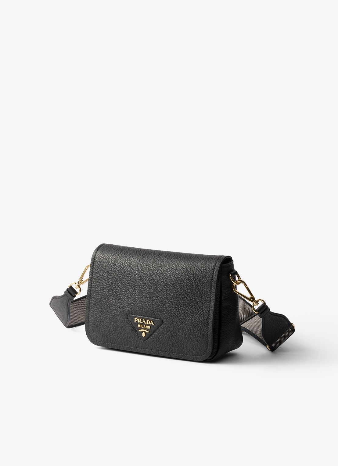 Prada Crossbodytas van kalfsleer - voorkant 5 diepzwart