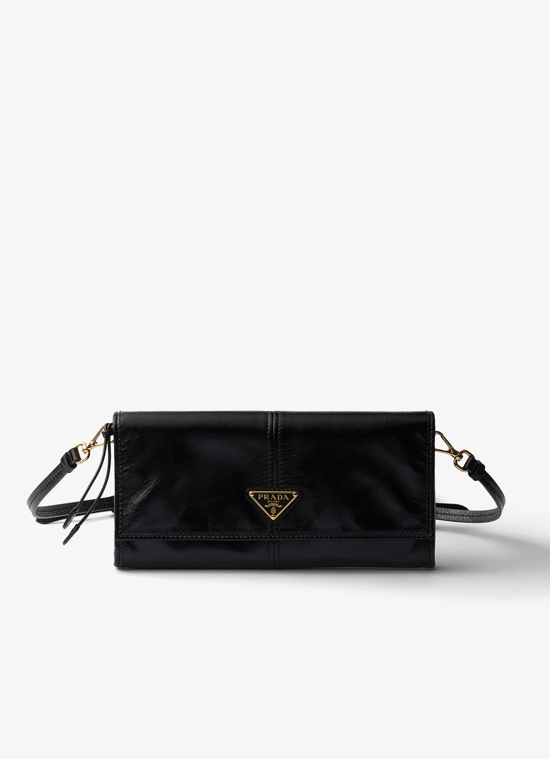 Prada Crossbodytas van kalfsleer - voorkant zwart