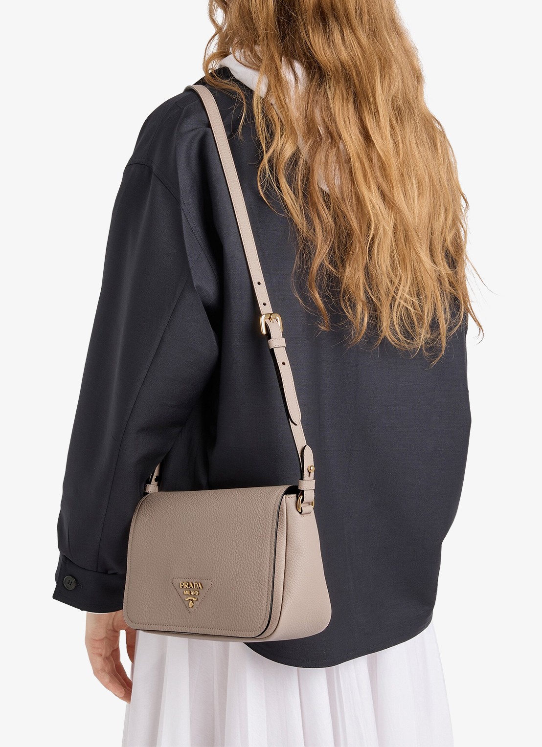 Prada Crossbodytas van kalfsleer - detail 5 taupe