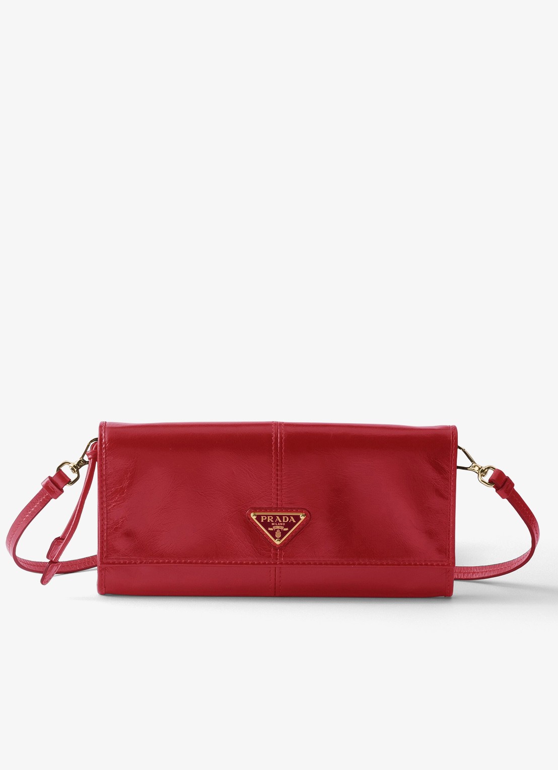 Prada Crossbodytas van kalfsleer - voorkant rood