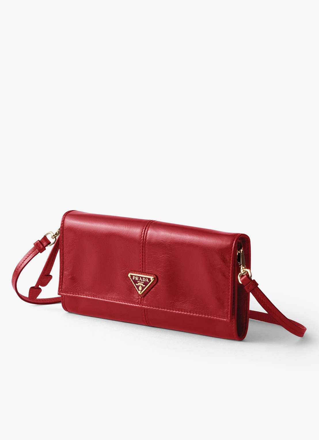 Prada Crossbodytas van kalfsleer - voorkant 2 rood