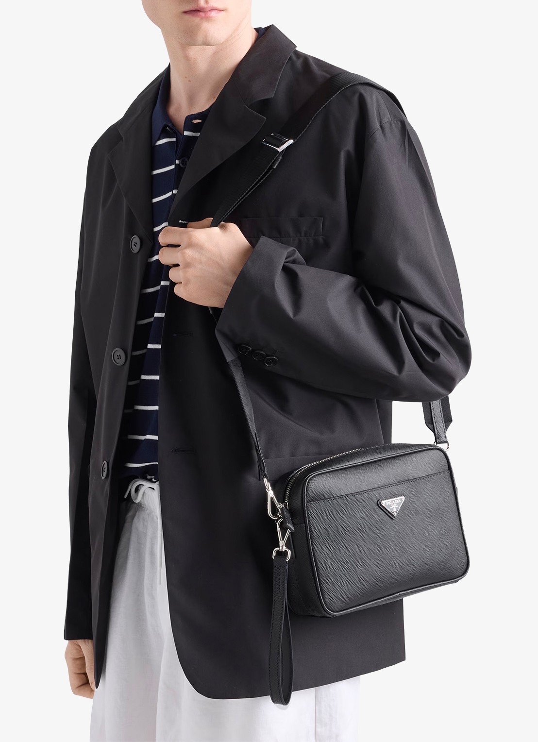 Prada Crossbodytas van kalfsleer - detail 6 black