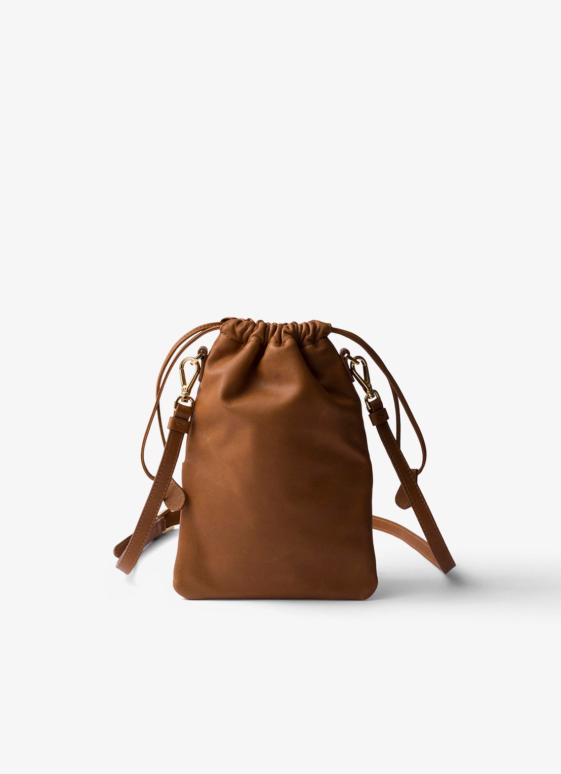 Prada Crossbodytas van lamsleer - achterkant bruin