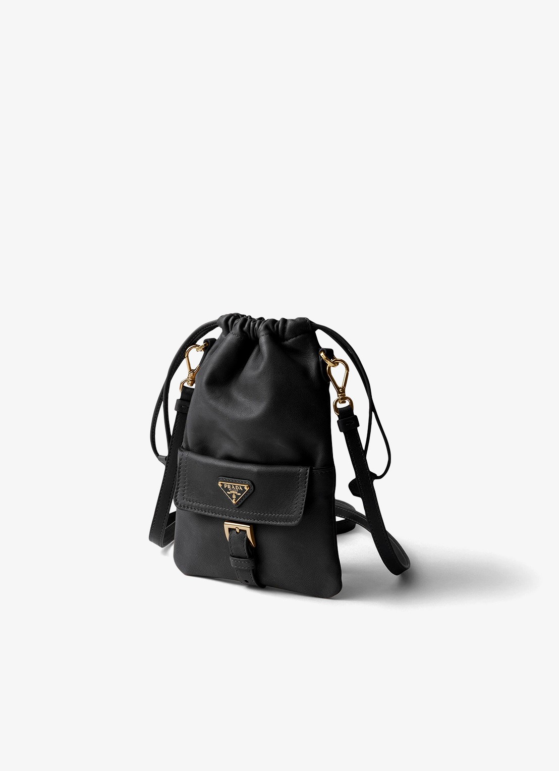 Prada Crossbodytas van lamsleer - voorkant 2 zwart
