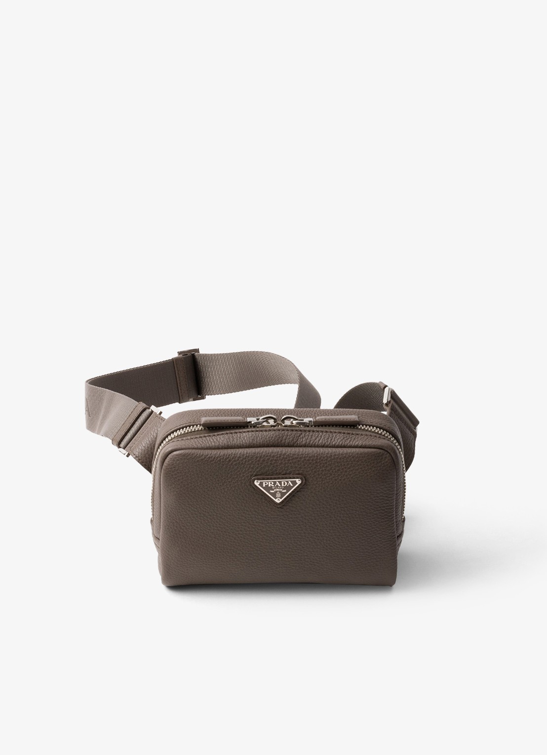 Prada Crossbodytas van leer - voorkant taupe