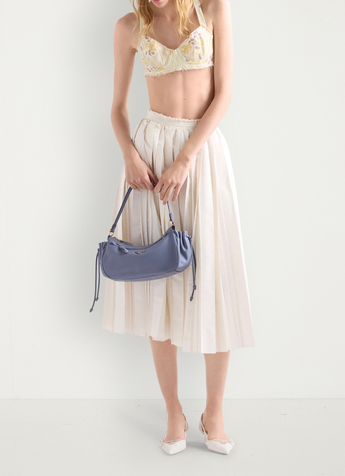 Prada Desiree Small schoudertas van kalfsleer - voorkant 6 blauw