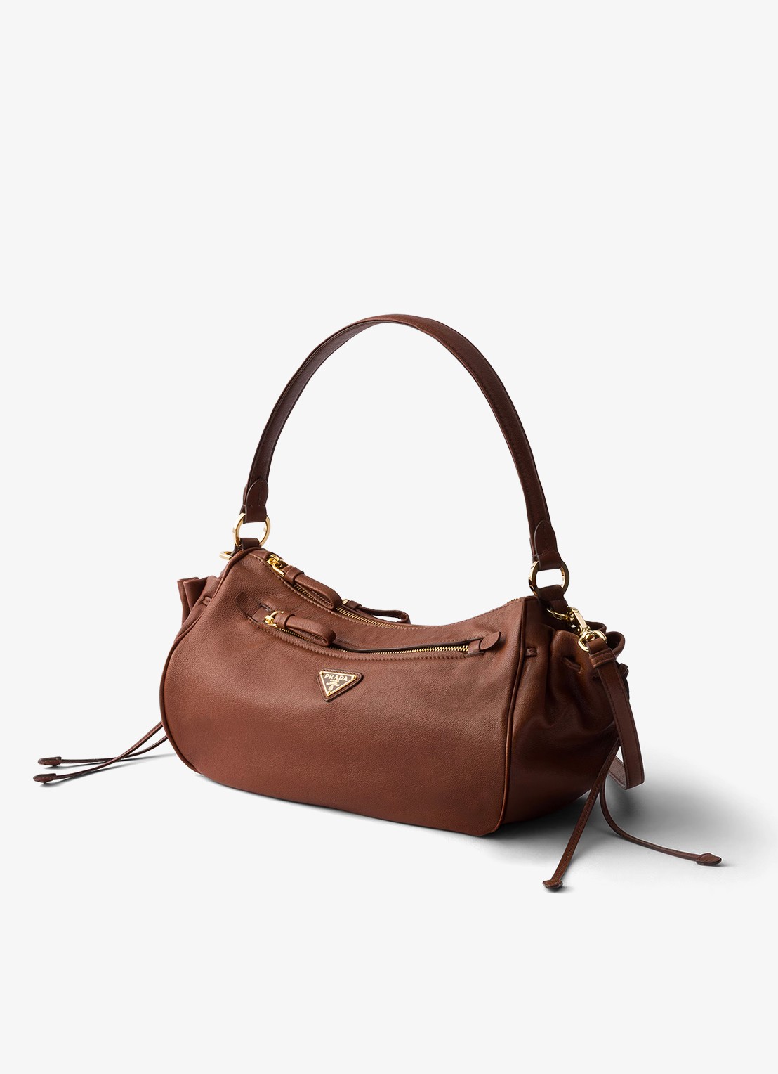 Prada Desiree Small schoudertas van kalfsleer - voorkant 2 bruin