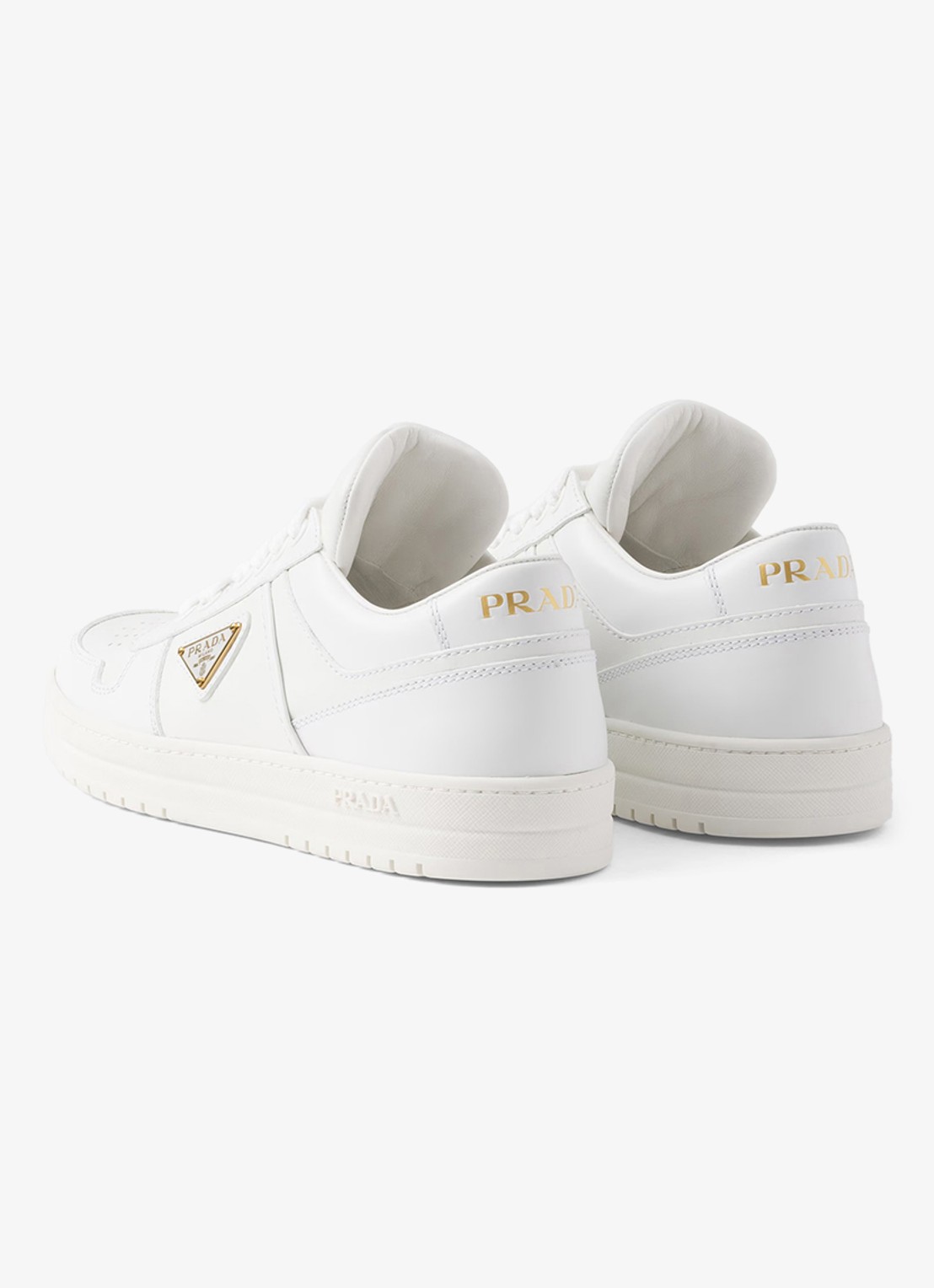Prada Downtown sneaker van leer met logo - detail 6 wit