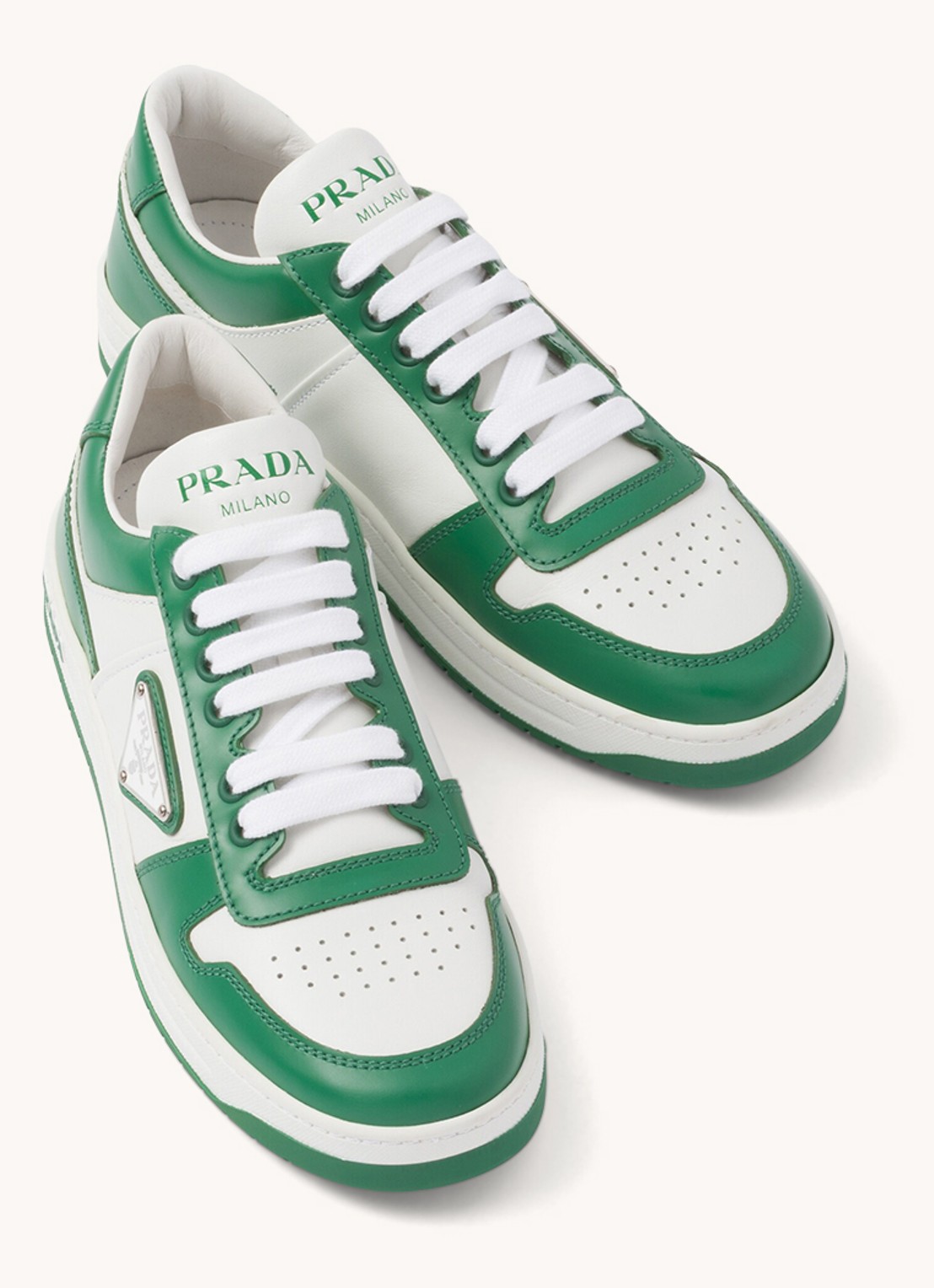 Prada Downtown sneaker van leer - detail 4 groen