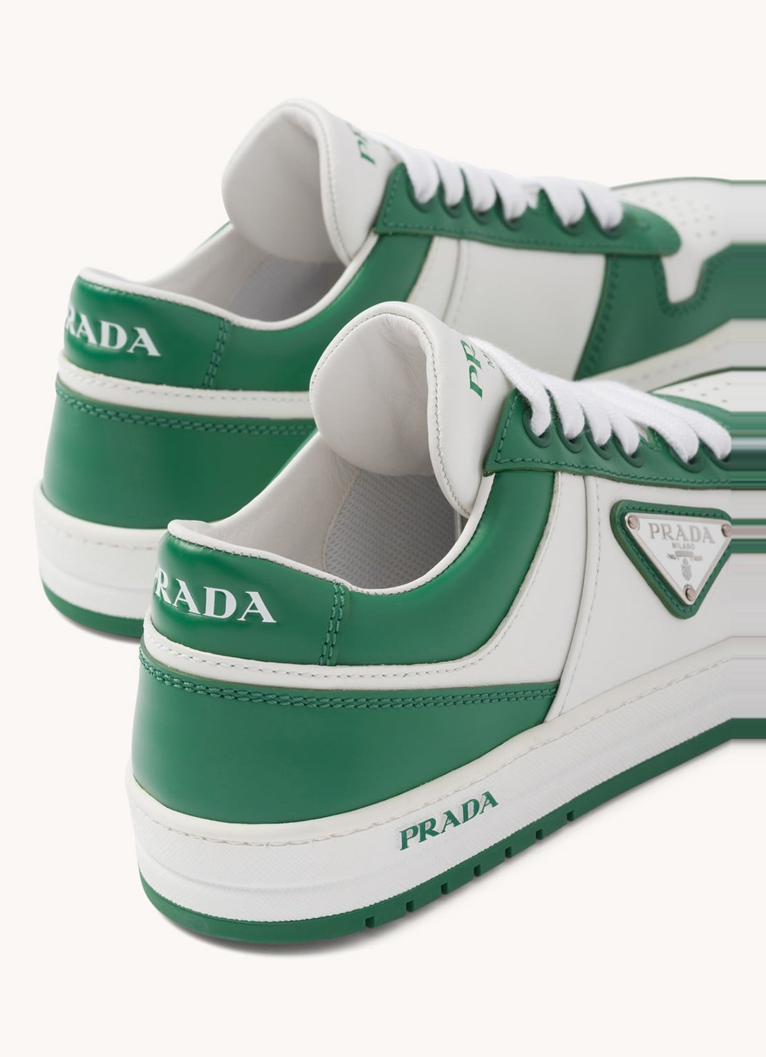 Prada Downtown sneaker van leer - detail 7 groen
