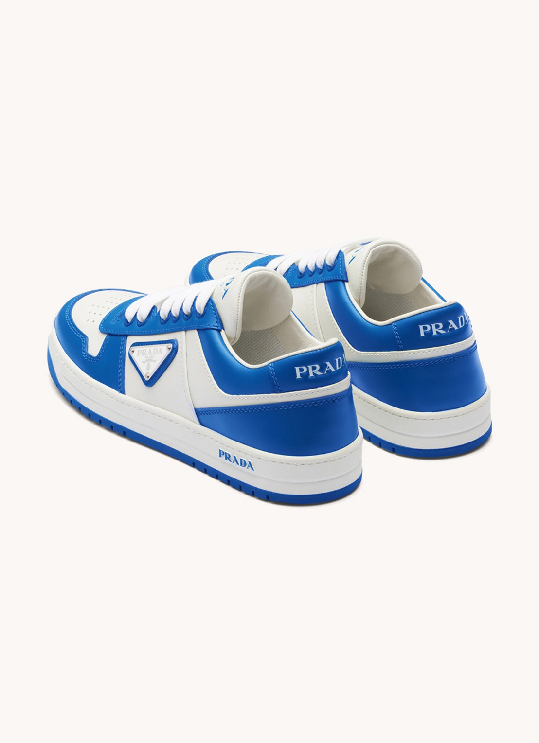Prada Downtown sneaker van leer - detail 3 blauw
