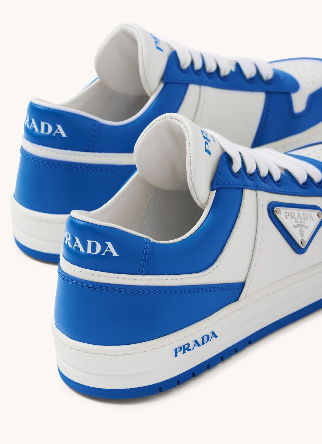 Prada Downtown sneaker van leer - detail 5 blauw