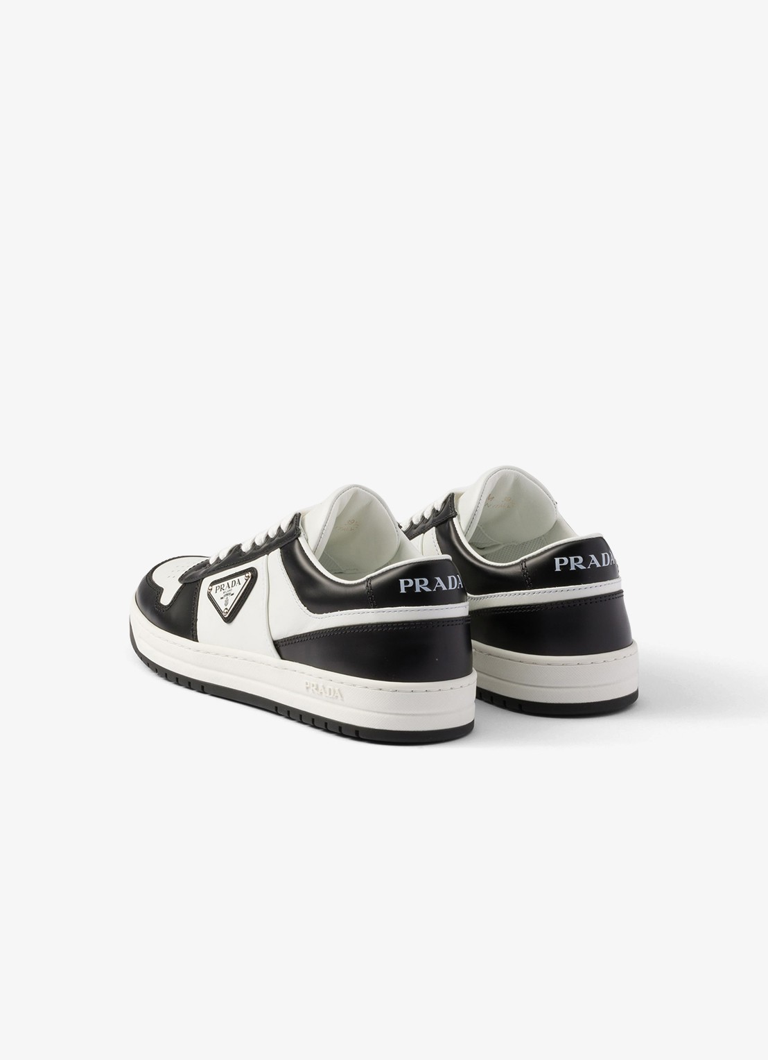 Prada Downtown sneaker van leer - achterkant zwart