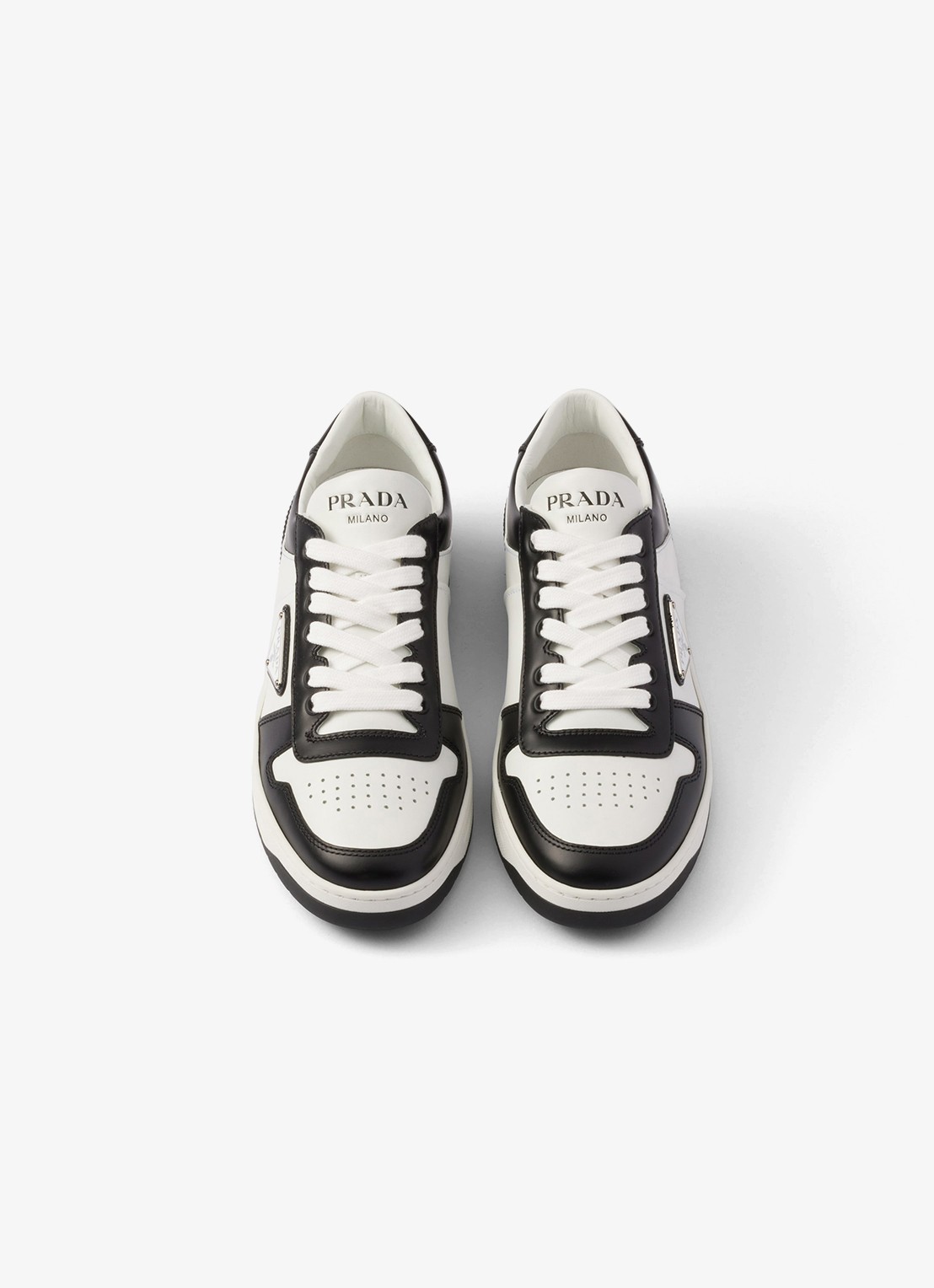 Prada Downtown sneaker van leer - detail 4 zwart