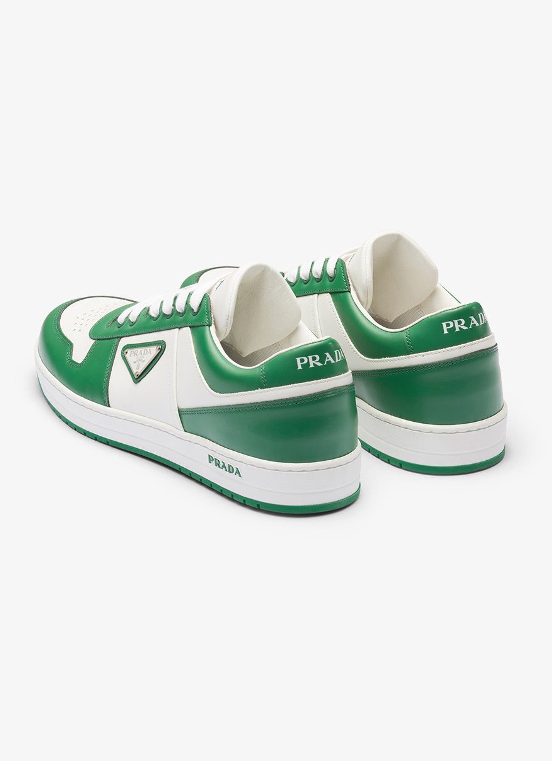 Prada Downtown sneaker van leer - achterkant 3 groen