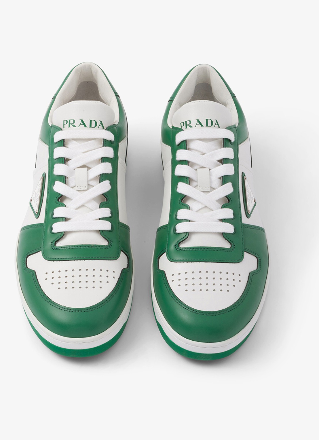 Prada Downtown sneaker van leer - detail 4 groen