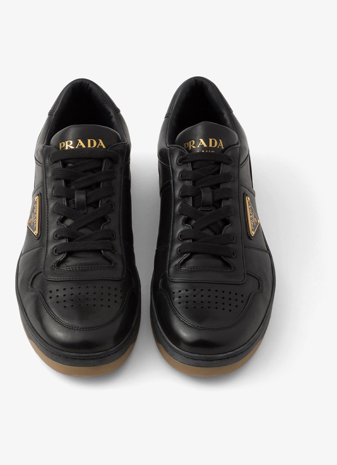 Prada Downtown sneaker van leer - detail 4 zwart