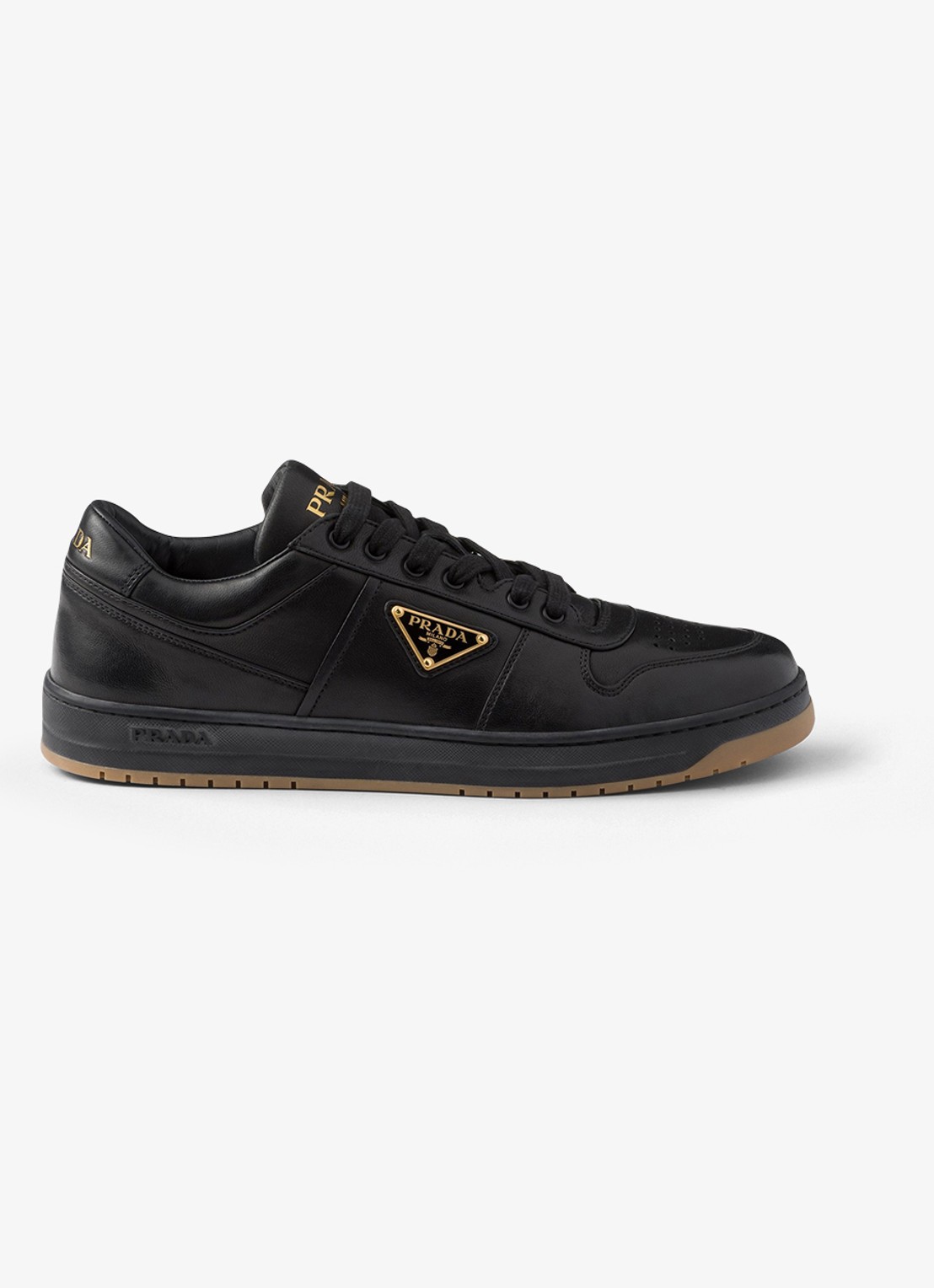 Prada Downtown sneaker van leer - voorkant zwart