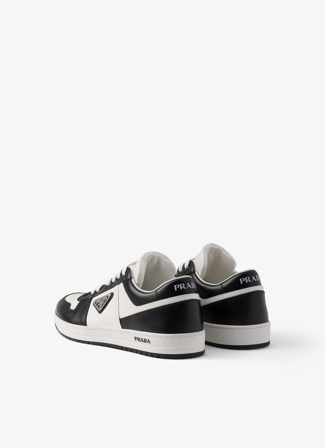 Prada Downtown sneaker van leer - achterkant 7 zwart