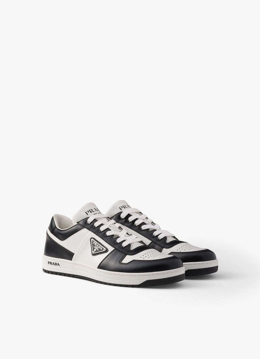 Prada Downtown sneaker van leer - detail 3 zwart