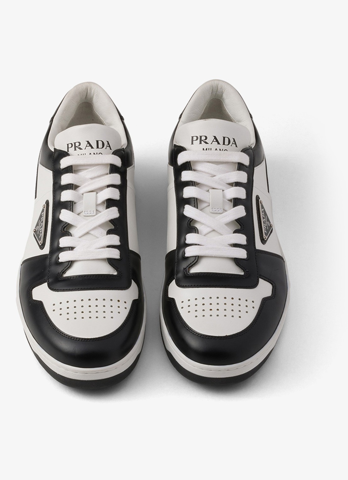 Prada Downtown sneaker van leer - detail 4 zwart