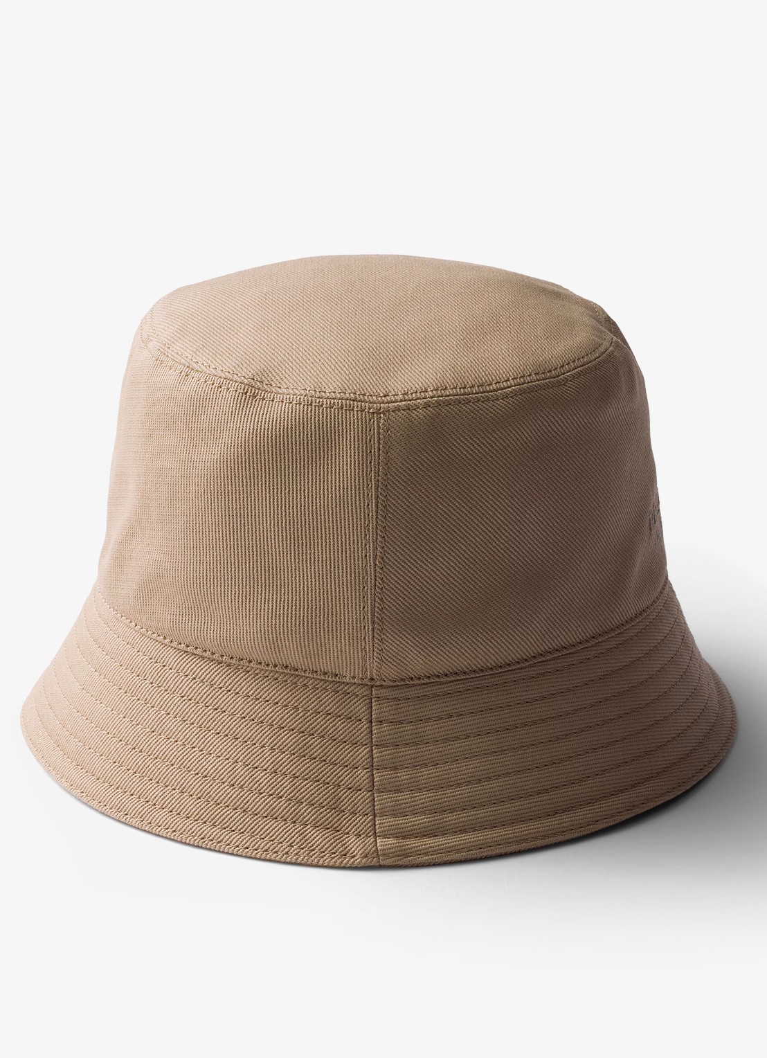 Prada Drill bucket hoed met logoborduring - voorkant 2 beige