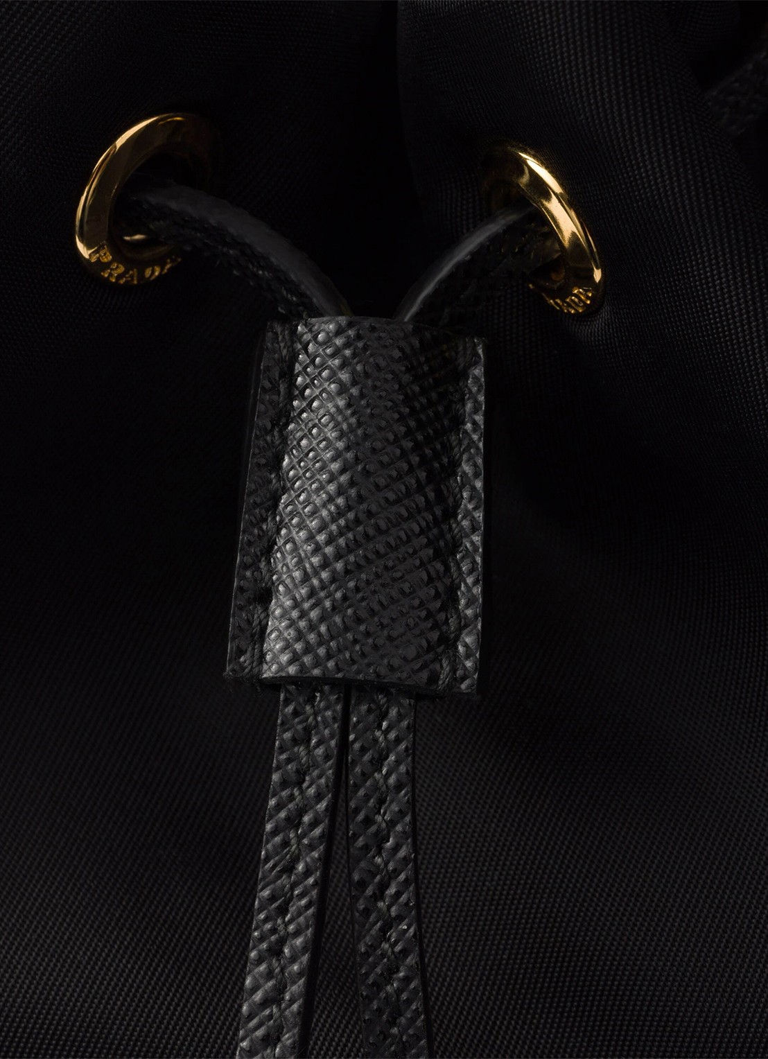 Prada Duet Re-Nylon handtas met leren details - detail 5 diepzwart
