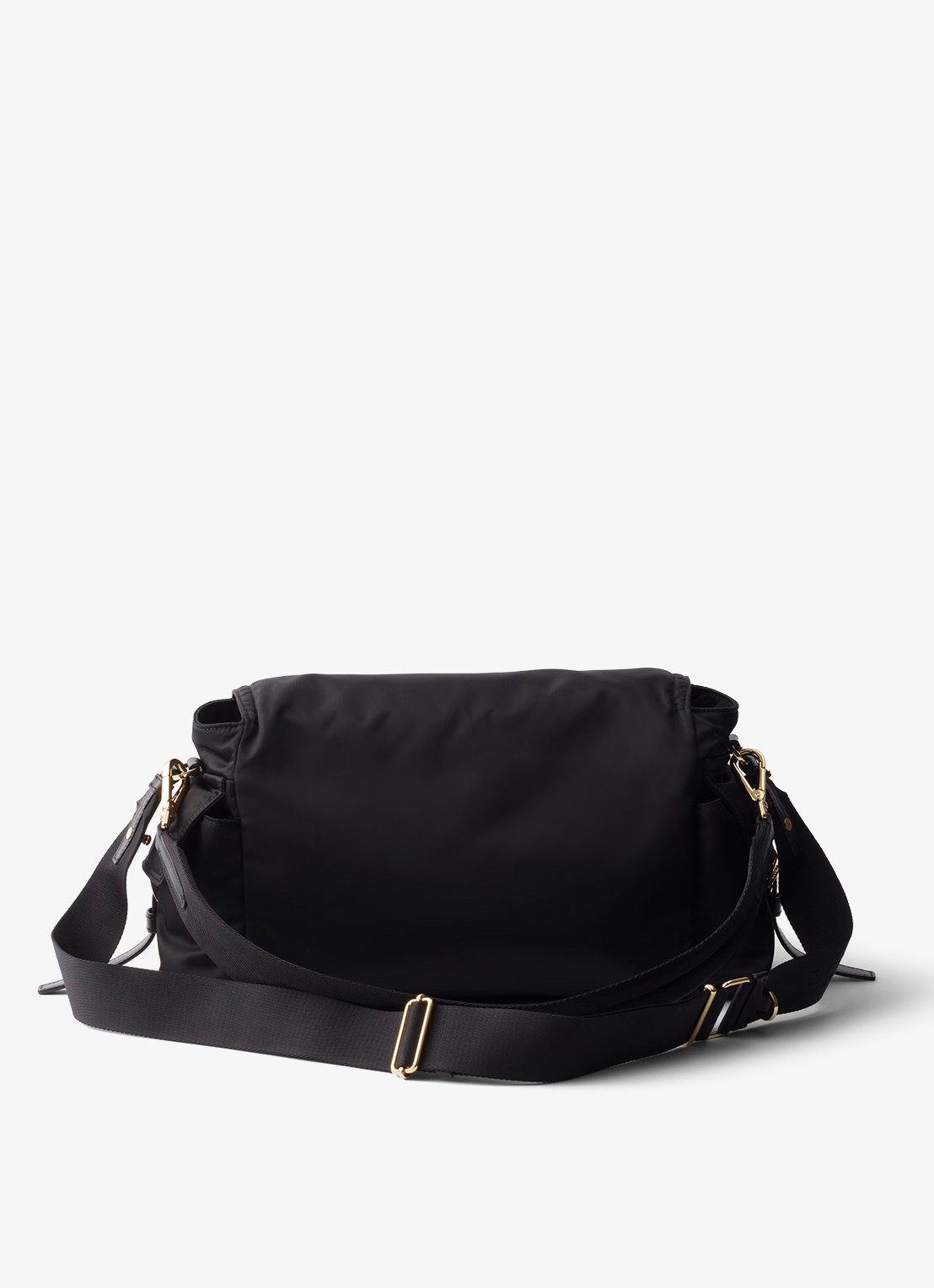 Prada Explore Re-Nylon Large schoudertas met leren details - achterkant 6 zwart