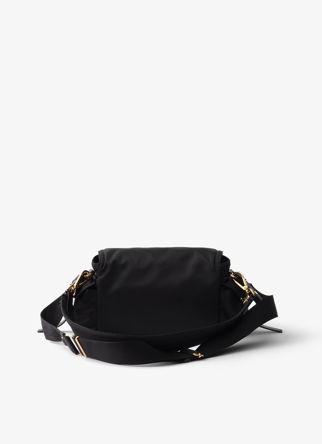 Prada Explore Re-Nylon Medium schoudertas met leren details - achterkant zwart