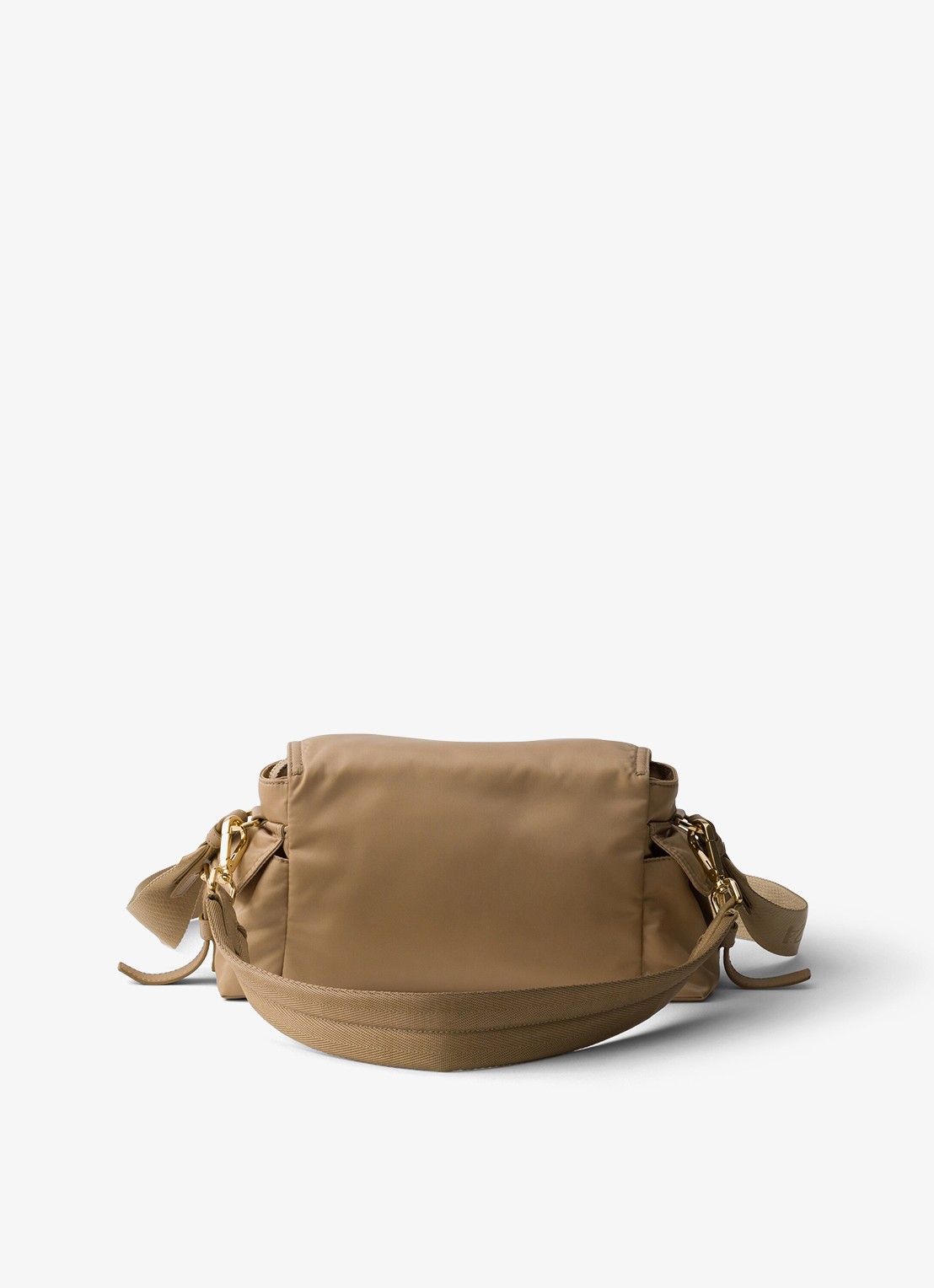 Prada Explore Re-Nylon Medium schoudertas met leren details - achterkant 6 beige