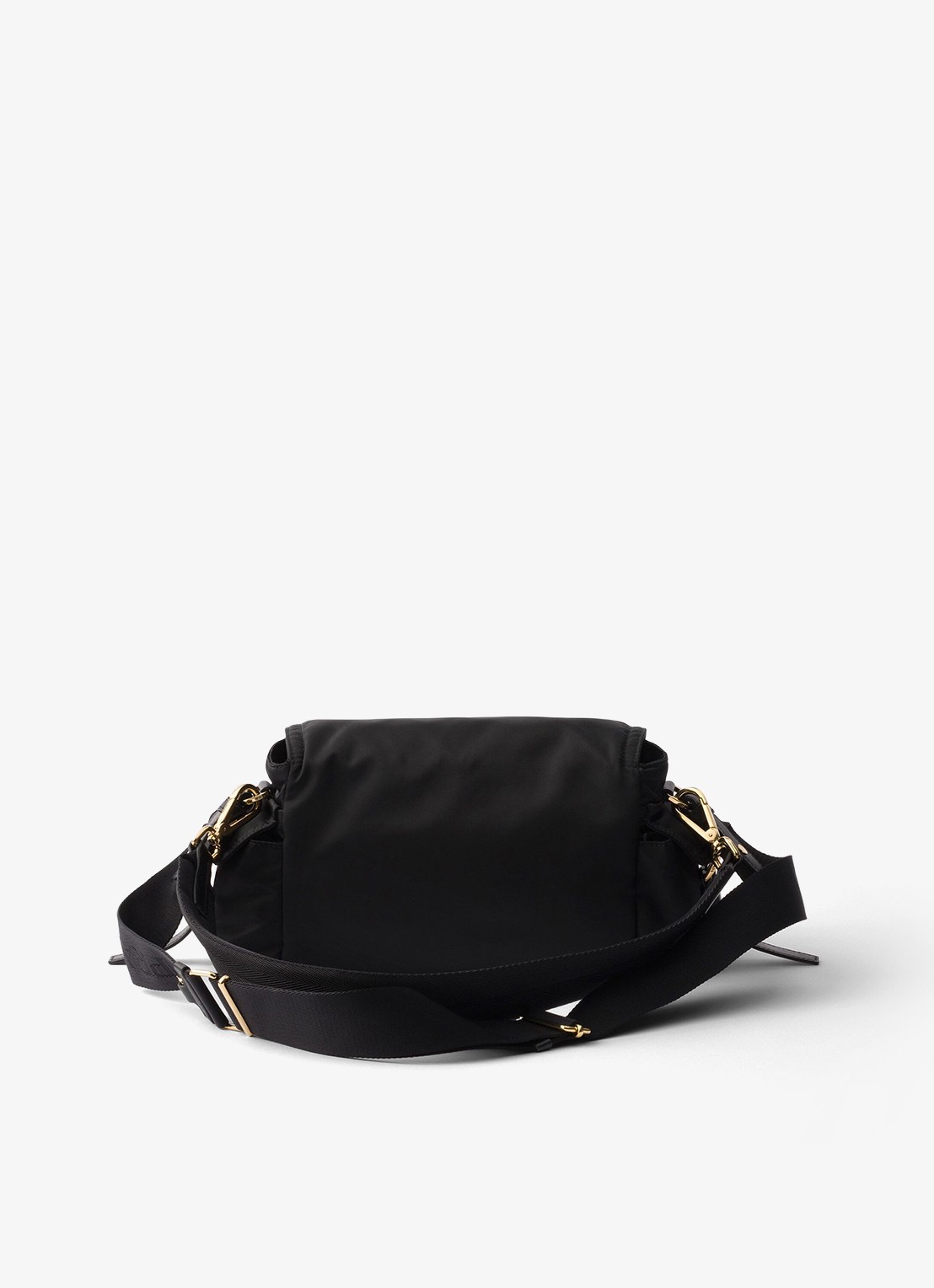 Prada Explore Re-Nylon Medium schoudertas met leren details - achterkant 3 diepzwart