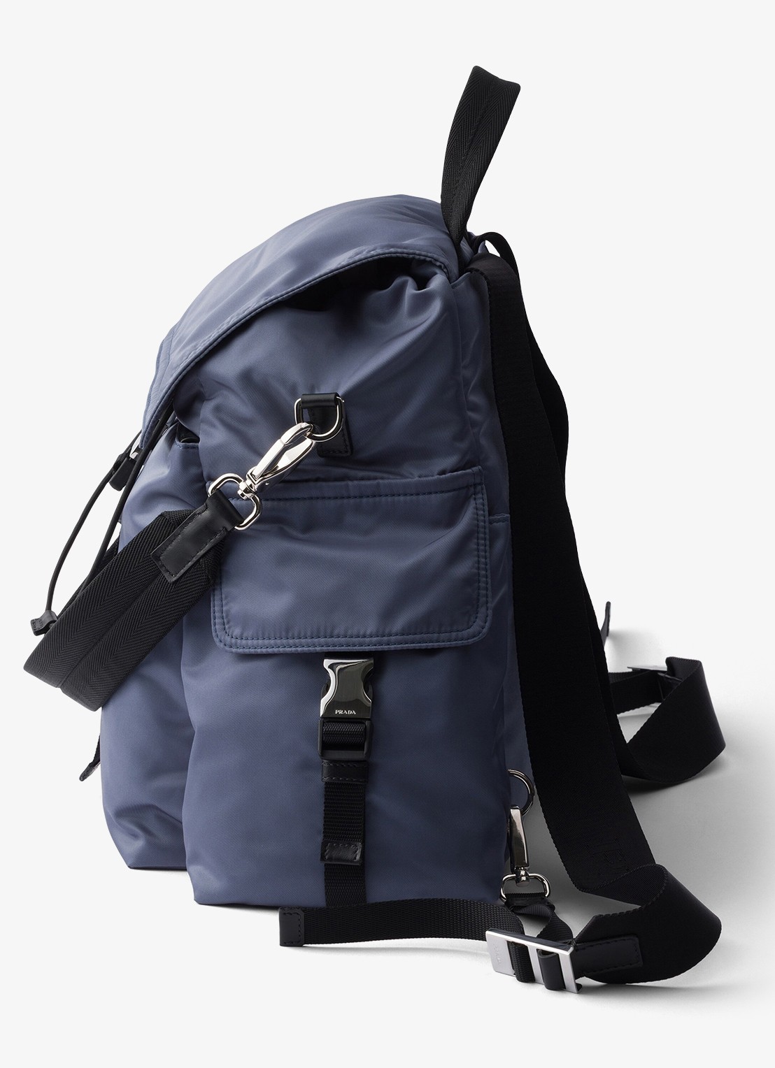 Prada Explore Re-Nylon rugzak met leren details - detail 3 blauw
