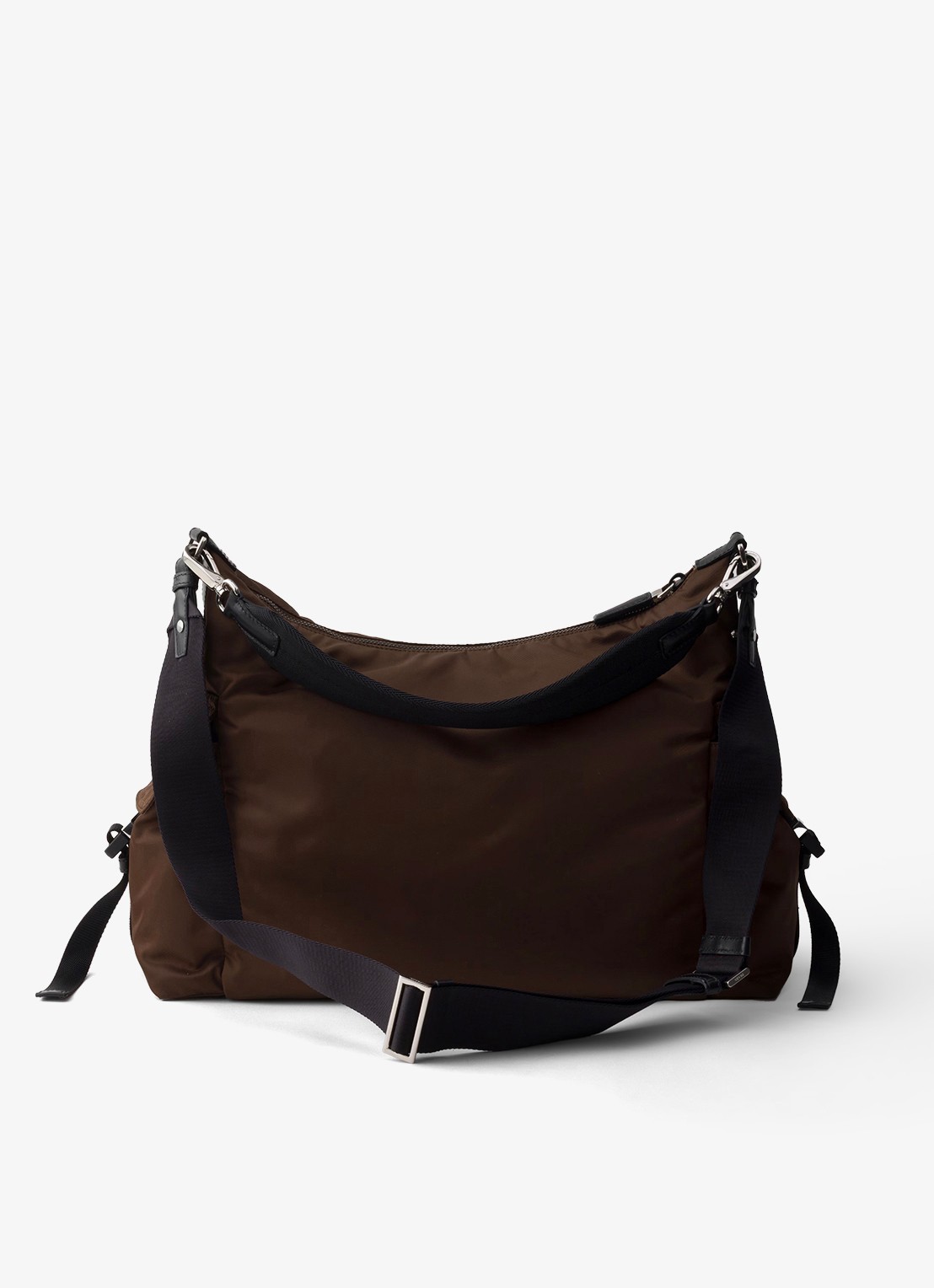 Prada Explore Re-Nylon schoudertas met leren details - achterkant 7 bruin
